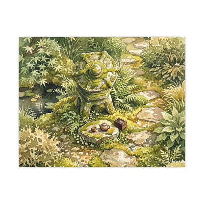 Datsuzoku Stone Lantern Canvas Art - Japandi Watercolor