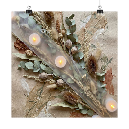 Dried Flowers Wall Art Print | Winter Japandi Texture Art Art Print