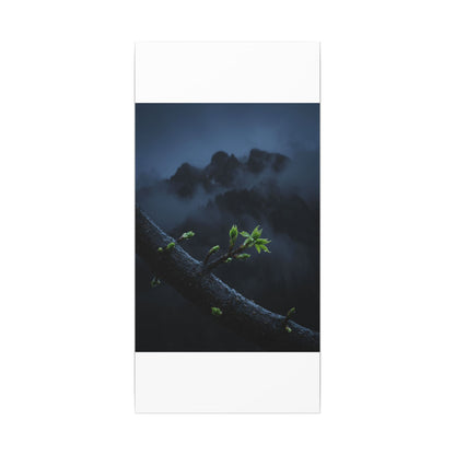 Moonlight Mountain Mist Canvas Art - Dark Japandi Kanso