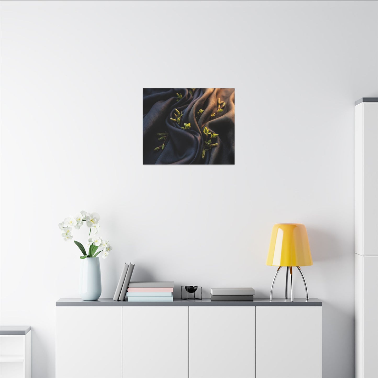 Spring Silk Drape Moody Minimal Canvas Art | Luxurious Decor