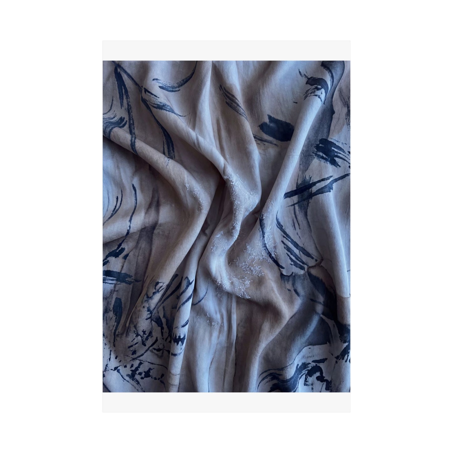 Silk Drape Wall Art Print | Winter Japandi Japanese Pattern Art