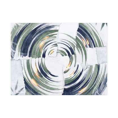 Winter Water Ripple Sumi E Canvas Art | Peaceful Decor