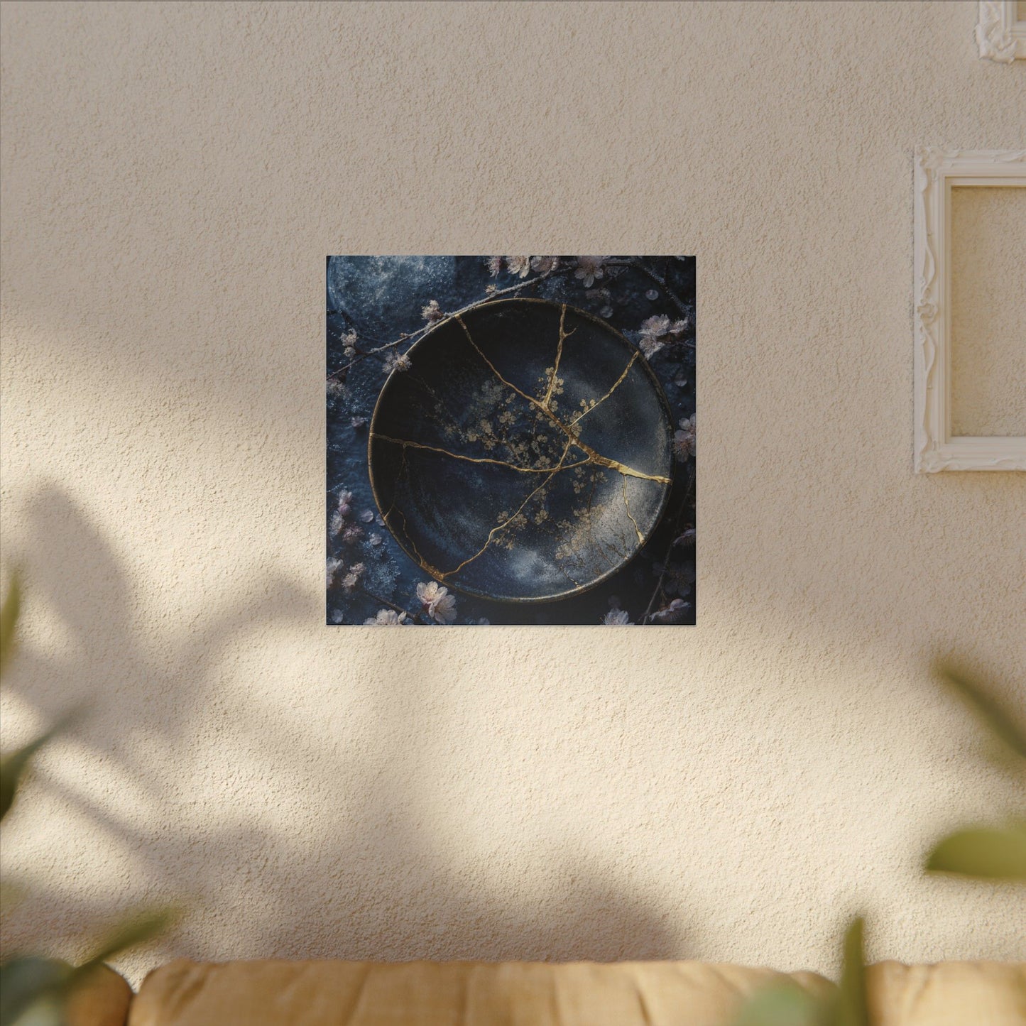 Cherry Blossom Winter Canvas Art | Kintsugi Philosophical Design