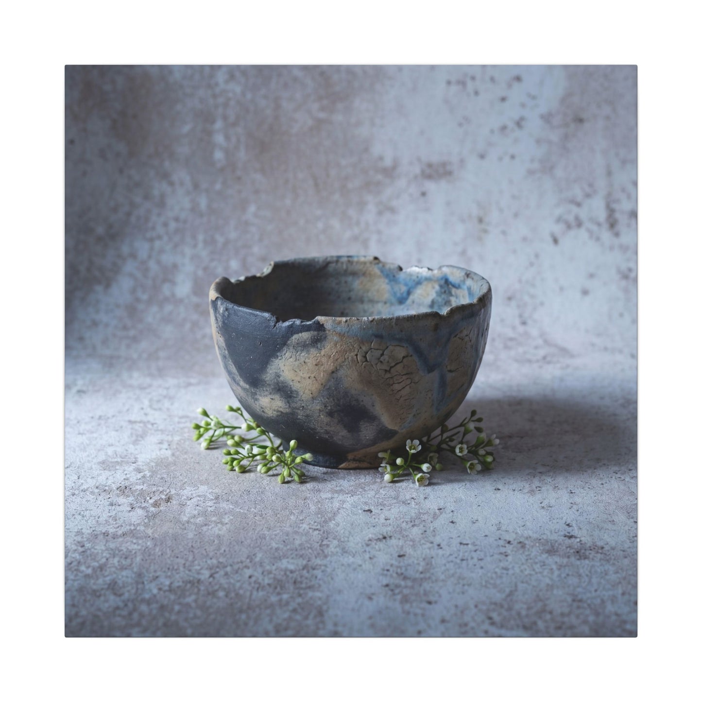Ceramic Bowl Spring Canvas Art | Japandi Warm Design