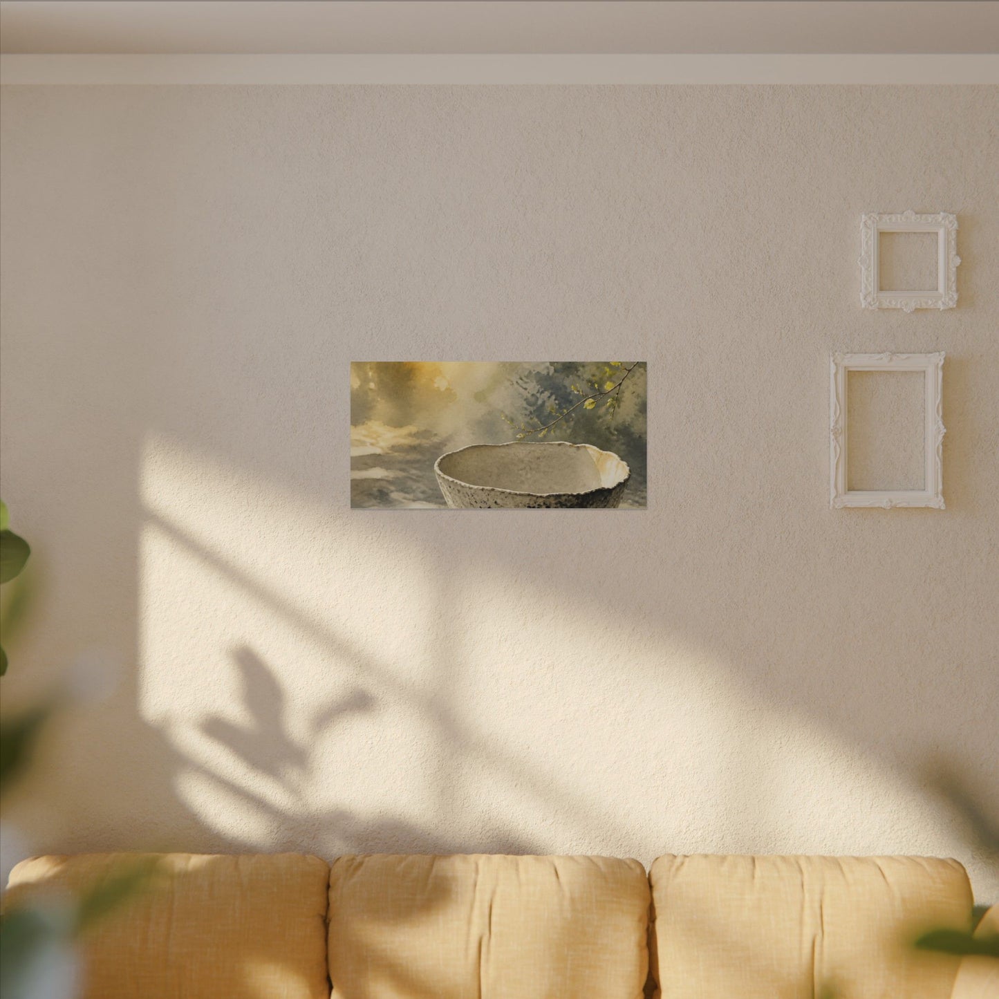Cozy Ceramic Bowl Canvas Art - Watercolor Japandi