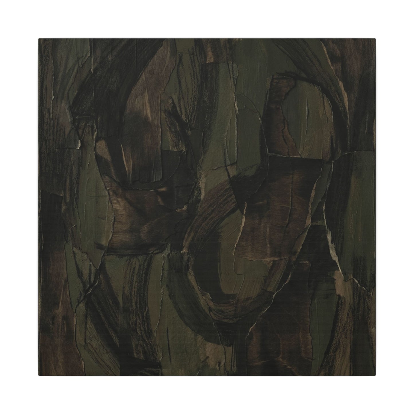 Mixed Media Dark Japandi Textured Canvas Art