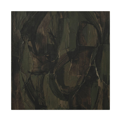Mixed Media Dark Japandi Textured Canvas Art