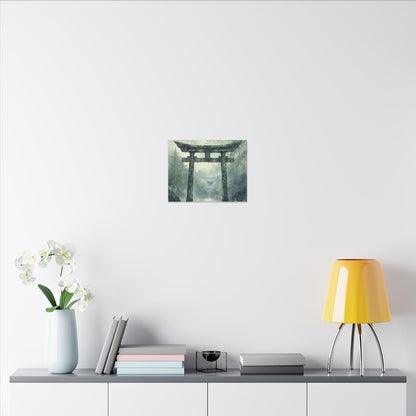 Earthy Torii Gate Canvas Art - Watercolor Japandi