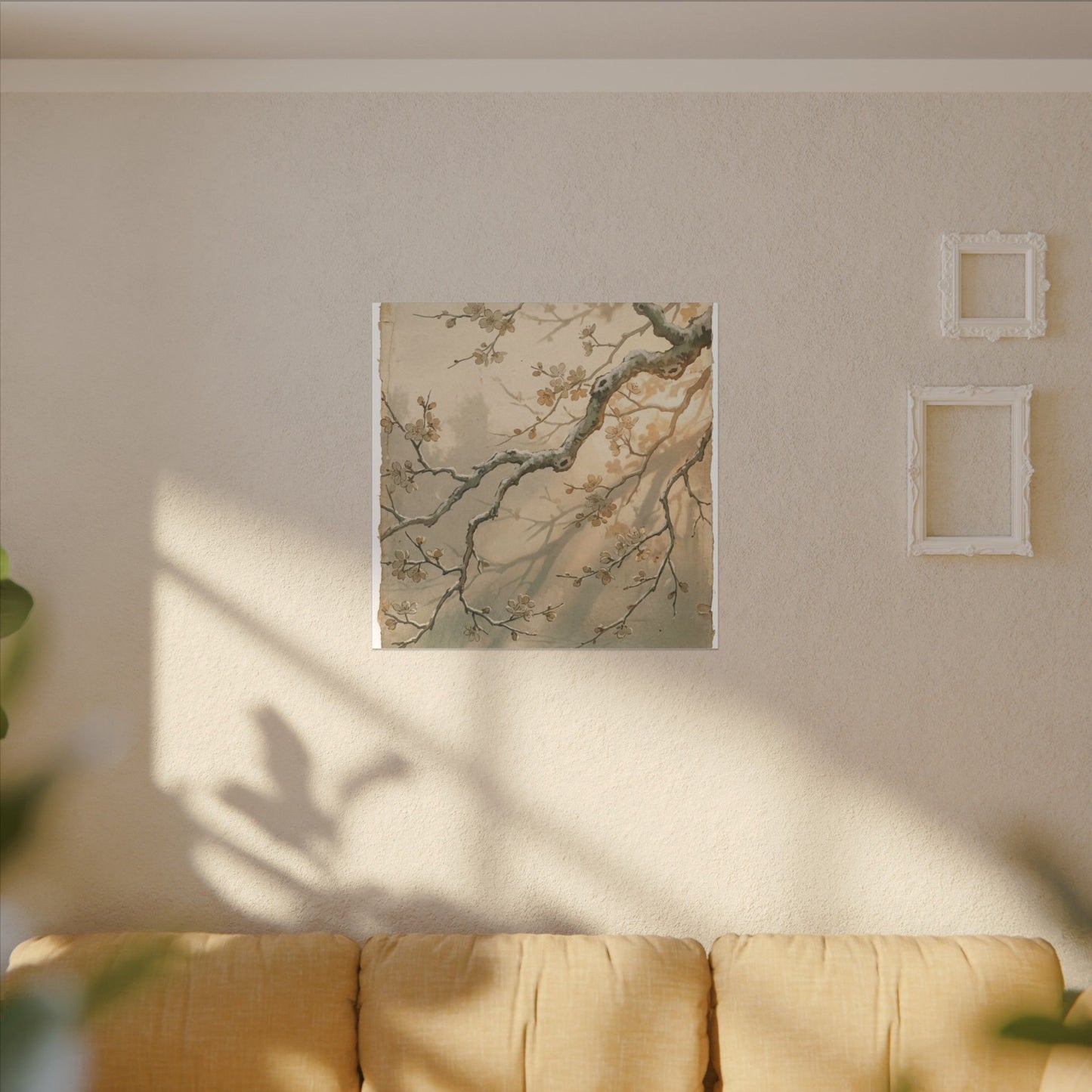 Cherry Blossom Canvas Art | Winter Japandi Japanese Pattern Art