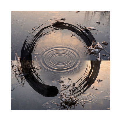 Water Ripple Winter Wall Art Print | Zen Contemplative Design