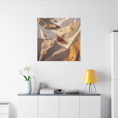 Autumn Paper Fold Minimal Line Canvas Art | Cozy Decor