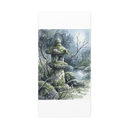 Moonlight Stone Lantern Canvas Art - Japandi Seijaku
