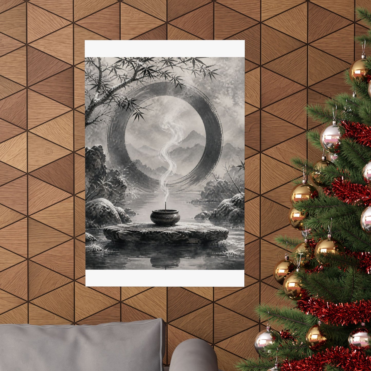 Dappled Incense Smoke Wall Art Print - Zen Seijaku