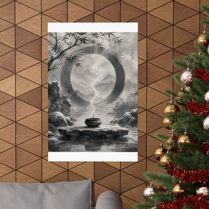 Dappled Incense Smoke Wall Art Print - Zen Seijaku