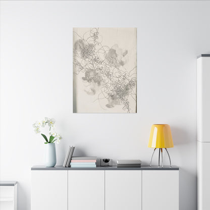 Summer Shadow Play Minimal Line Canvas Art | Earthy Decor