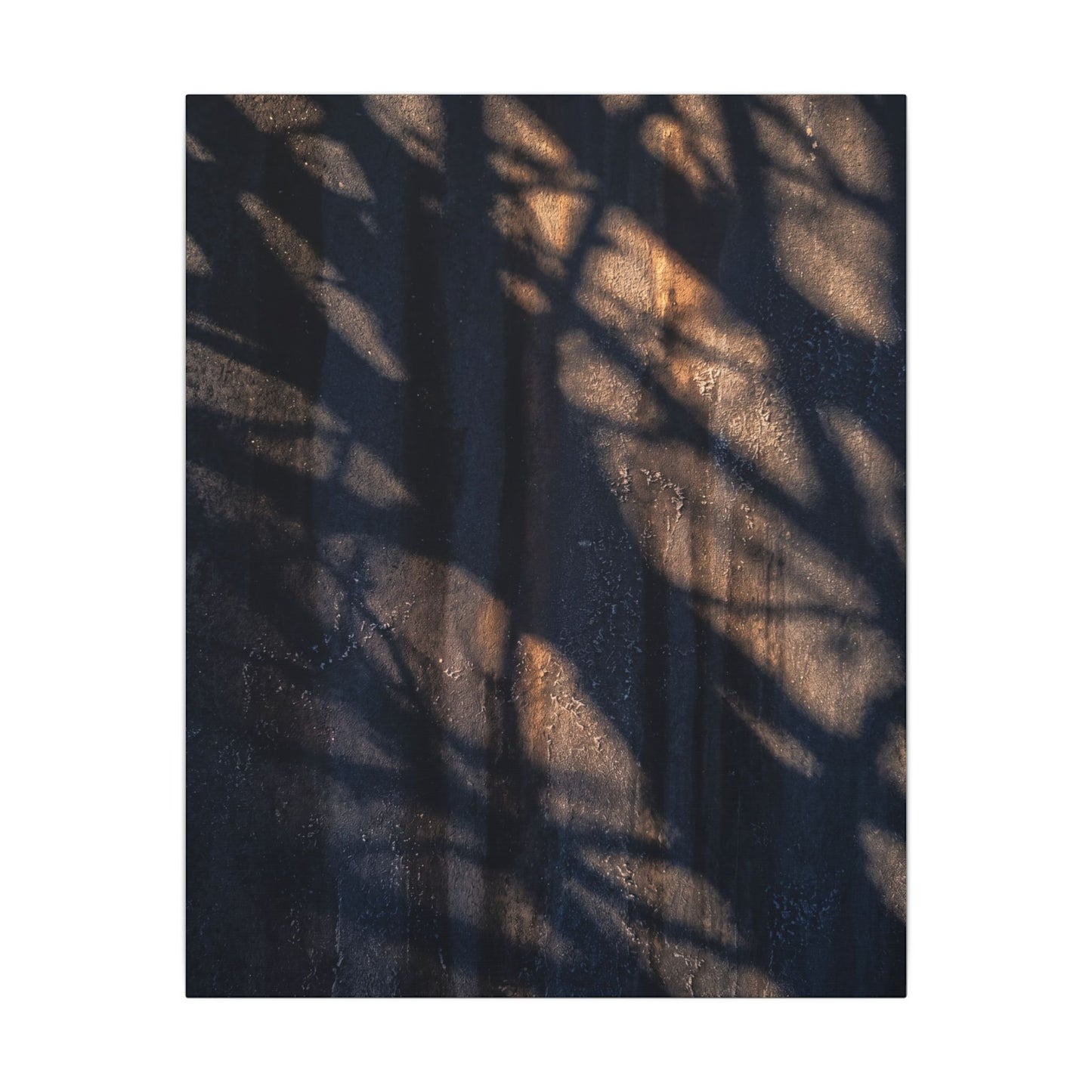 Dark Japandi Shadow Play in Golden Hour | Shadow Zen Canvas Art