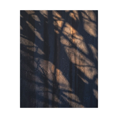 Dark Japandi Shadow Play in Golden Hour | Shadow Zen Canvas Art