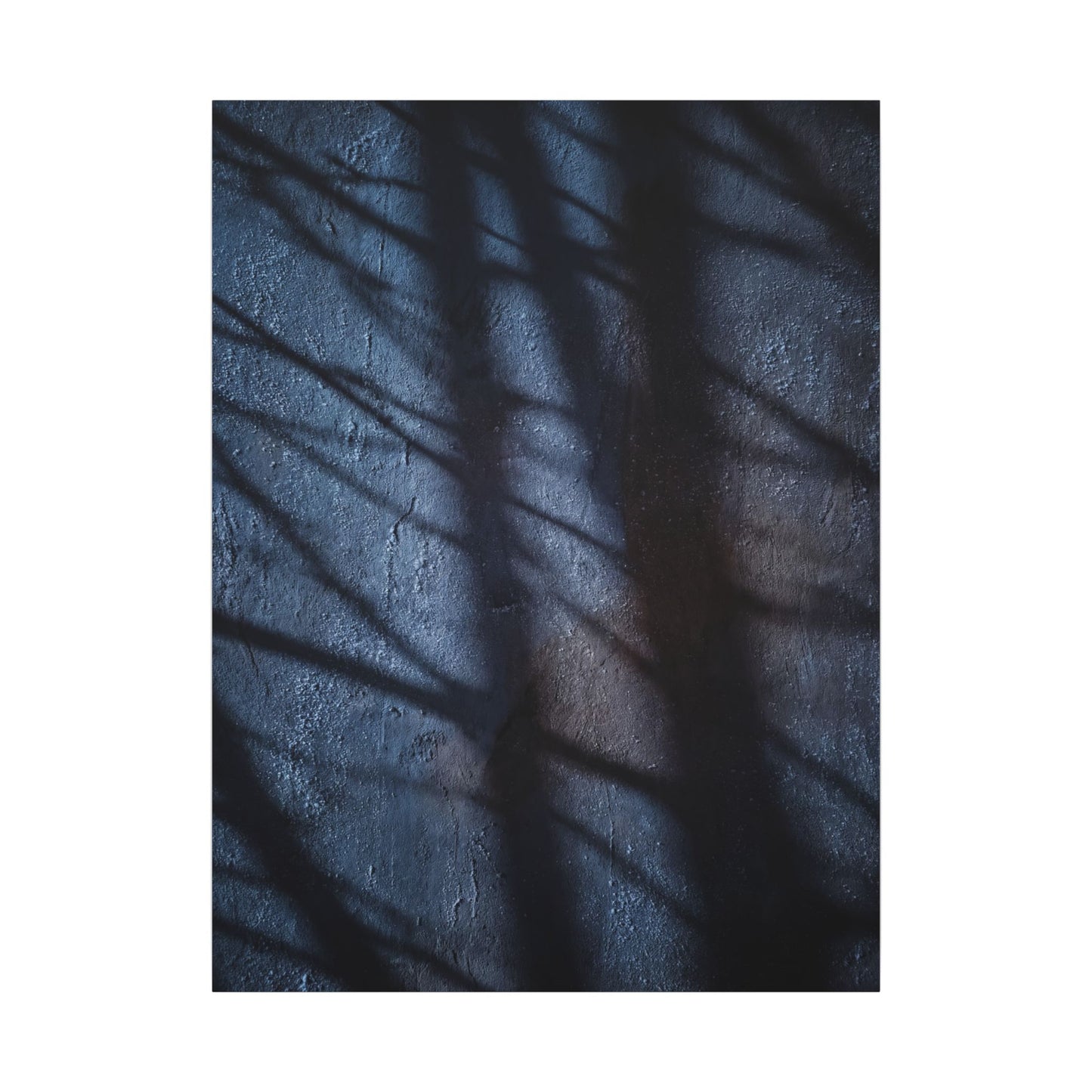 Dark Japandi Shadow Play in Moonlight | Moody Minimal Canvas Art
