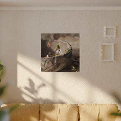 Candlelight Ceramic Bowl Canvas Art - Japandi Ma
