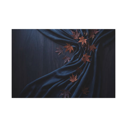 Silk Drape Autumn Canvas Art | Dark Japandi Sophisticated Design