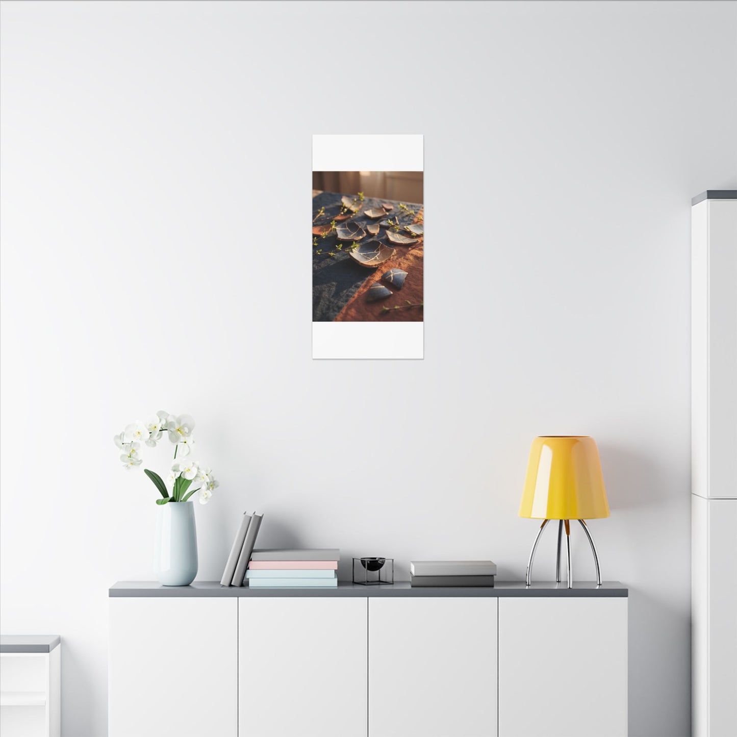 Spring Broken Pottery Gold Vein Canvas Art | Philosophical Decor