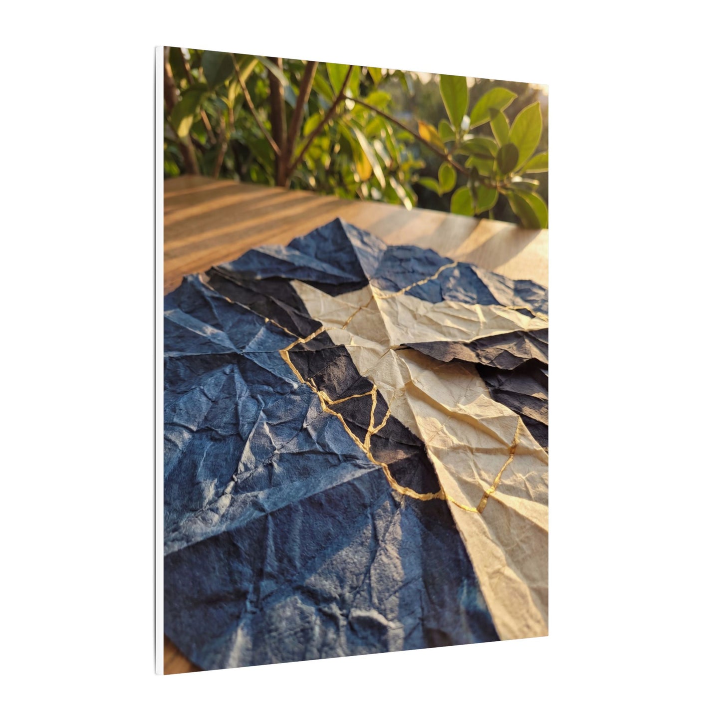 Golden Hour Paper Fold Canvas Art - Kintsugi Ma
