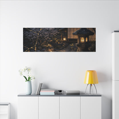 Seijaku Moonlit Garden Canvas Art - Kintsugi Gold Vein