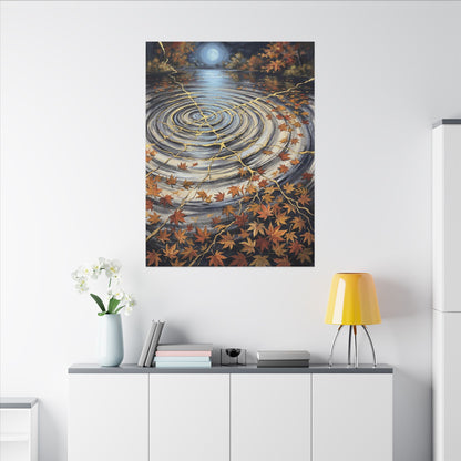 Moonlight Water Ripple Canvas Art - Kintsugi Fukinsei