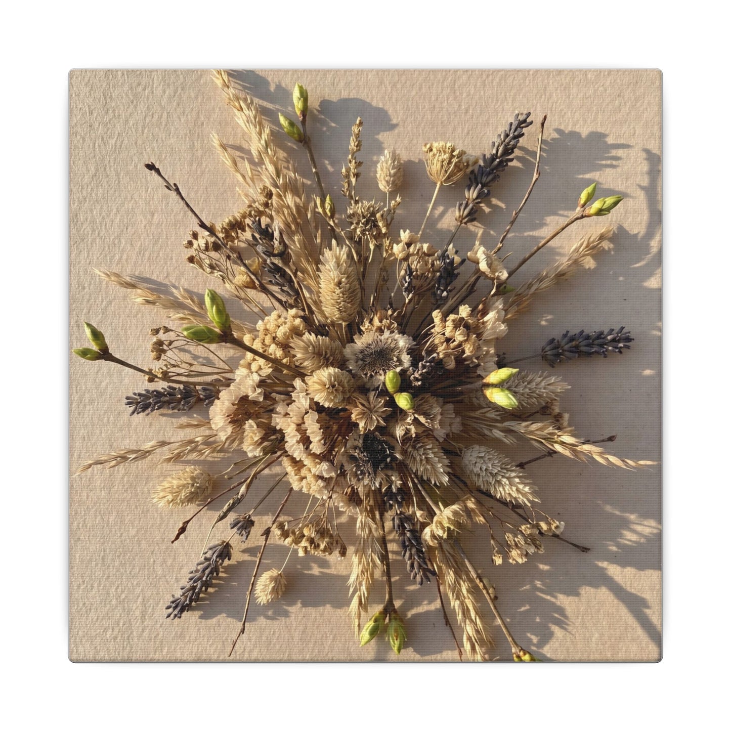 Dried Flowers Spring Canvas Art | Japandi Earthy Design