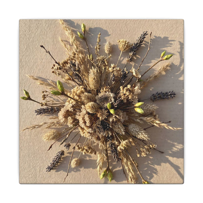 Dried Flowers Spring Canvas Art | Japandi Earthy Design