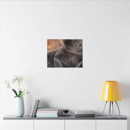 Japandi Silk Drape in Candlelight | Watercolor Canvas Art