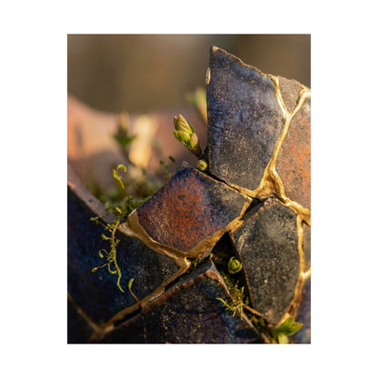 Broken Pottery Spring Wall Art Print | Kintsugi Healing Design