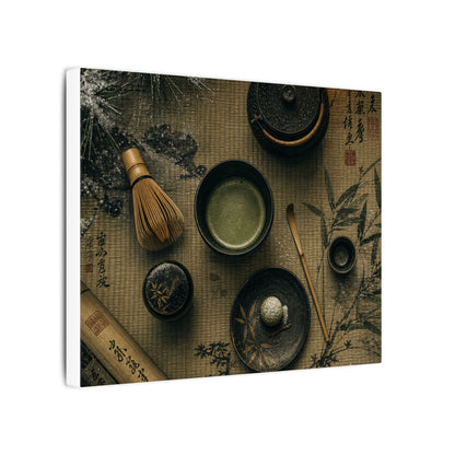 Tea Ceremony Canvas Art | Winter Zen Ukiyo E Inspired Art