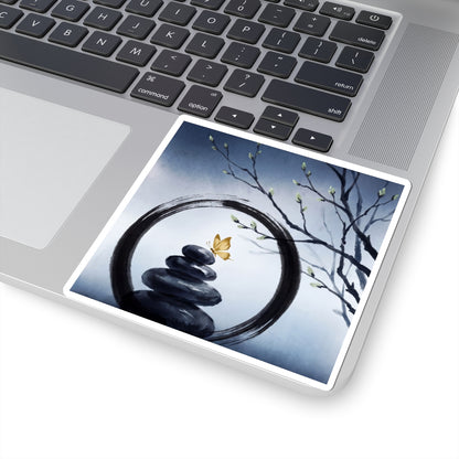 Dawn River Stones Sticker - Zen Datsuzoku Art Print
