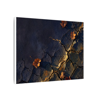 Cracked Earth Canvas Art | Autumn Dark Japandi Dark Texture Art