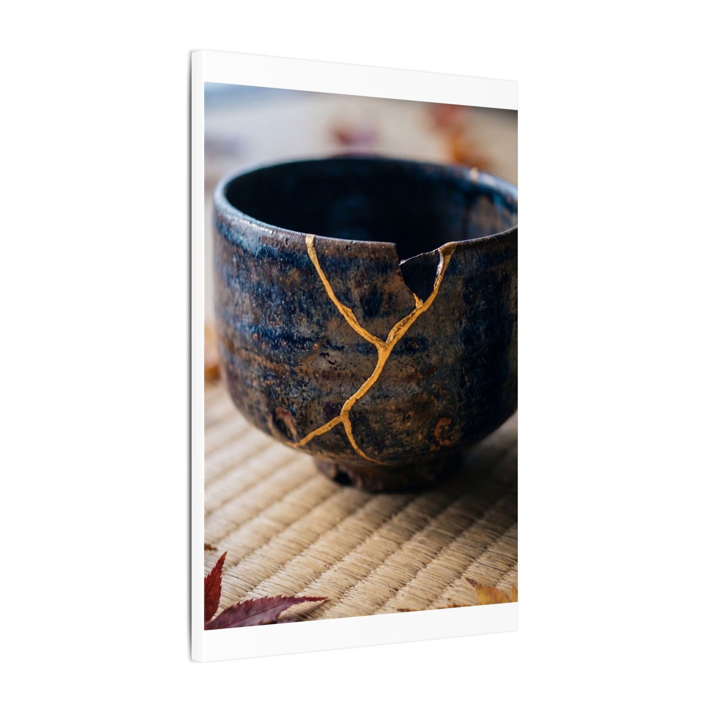 Tea Ceremony Autumn Canvas Art | Kintsugi Healing Design