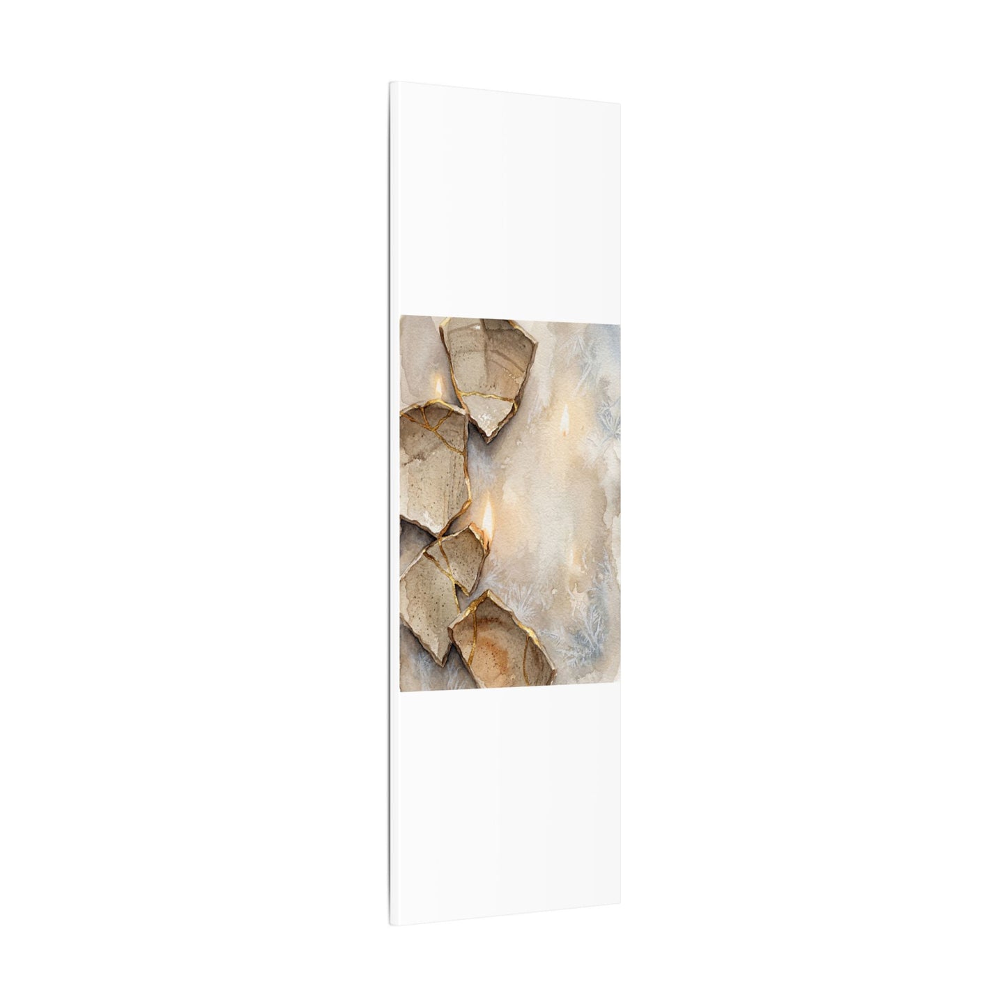 Broken Pottery Winter Canvas Art | Japandi Warm Design