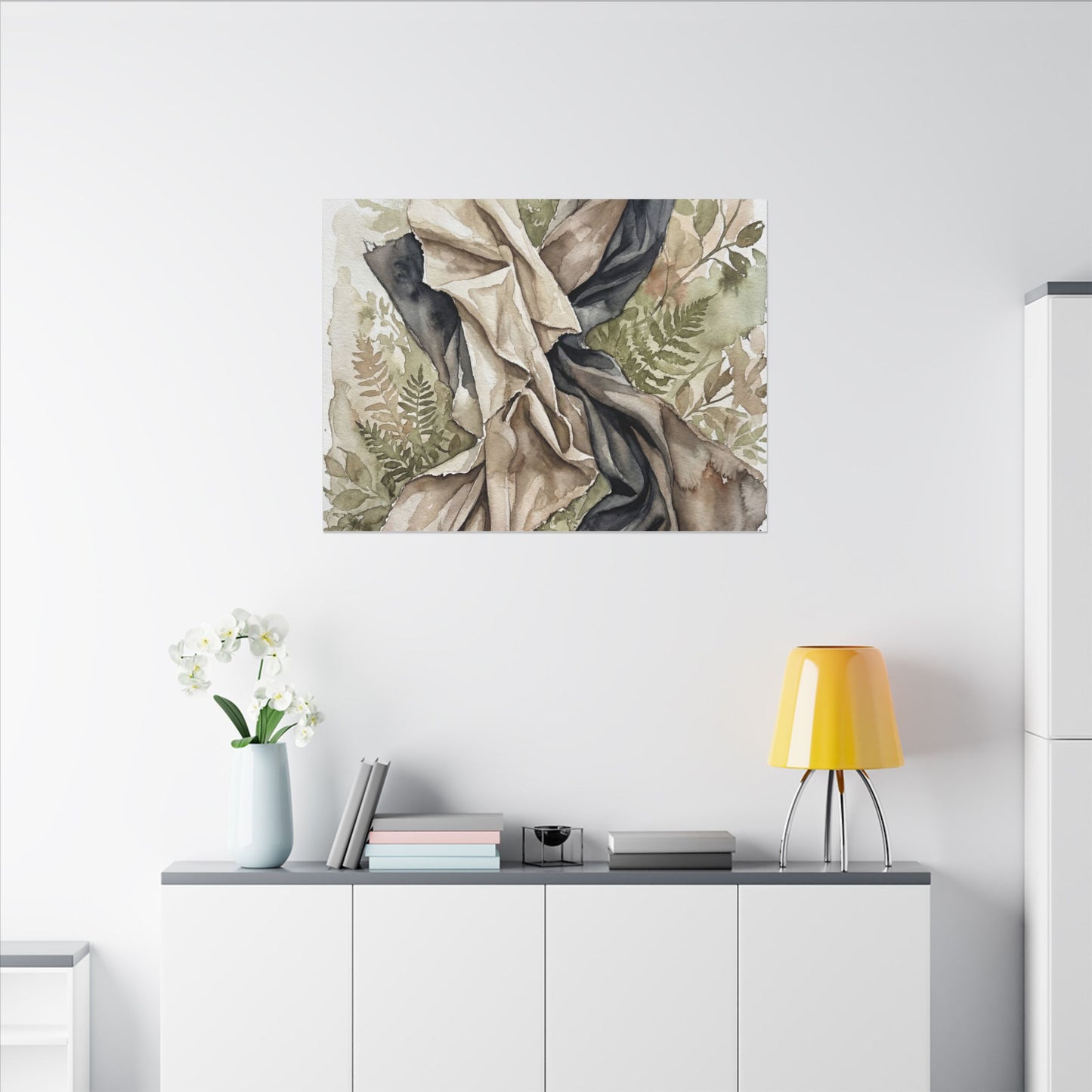 Silk Drape Summer Canvas Art | Japandi Cozy Design