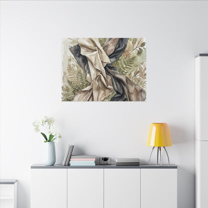 Silk Drape Summer Canvas Art | Japandi Cozy Design