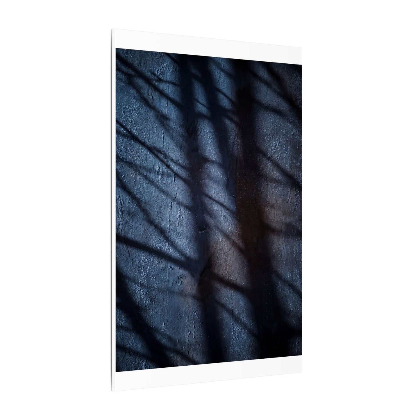 Dark Japandi Shadow Play in Moonlight | Moody Minimal Canvas Art