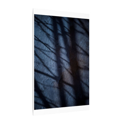 Dark Japandi Shadow Play in Moonlight | Moody Minimal Canvas Art