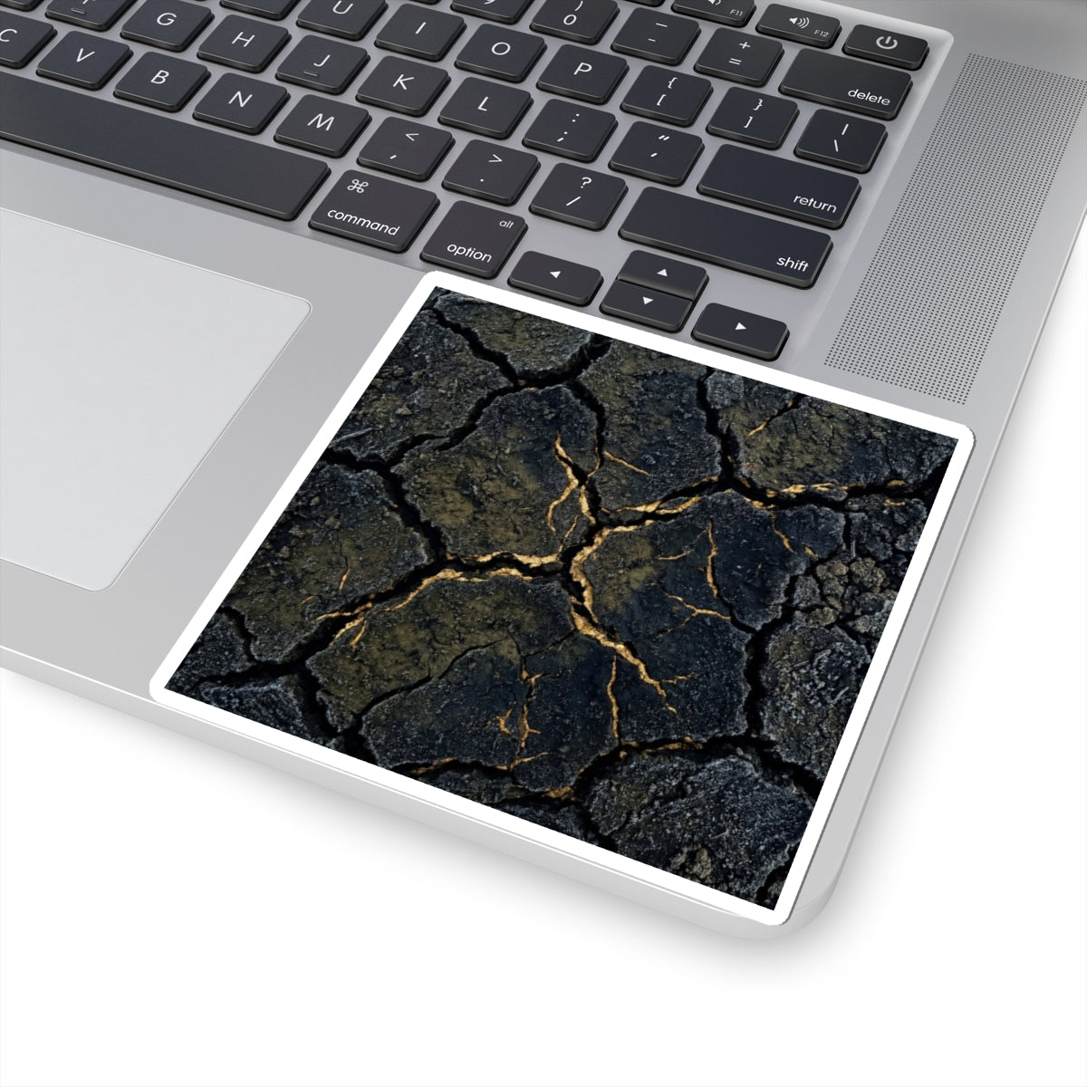 Winter Cracked Earth Shadow Zen Sticker | Atmospheric Decor Art Print