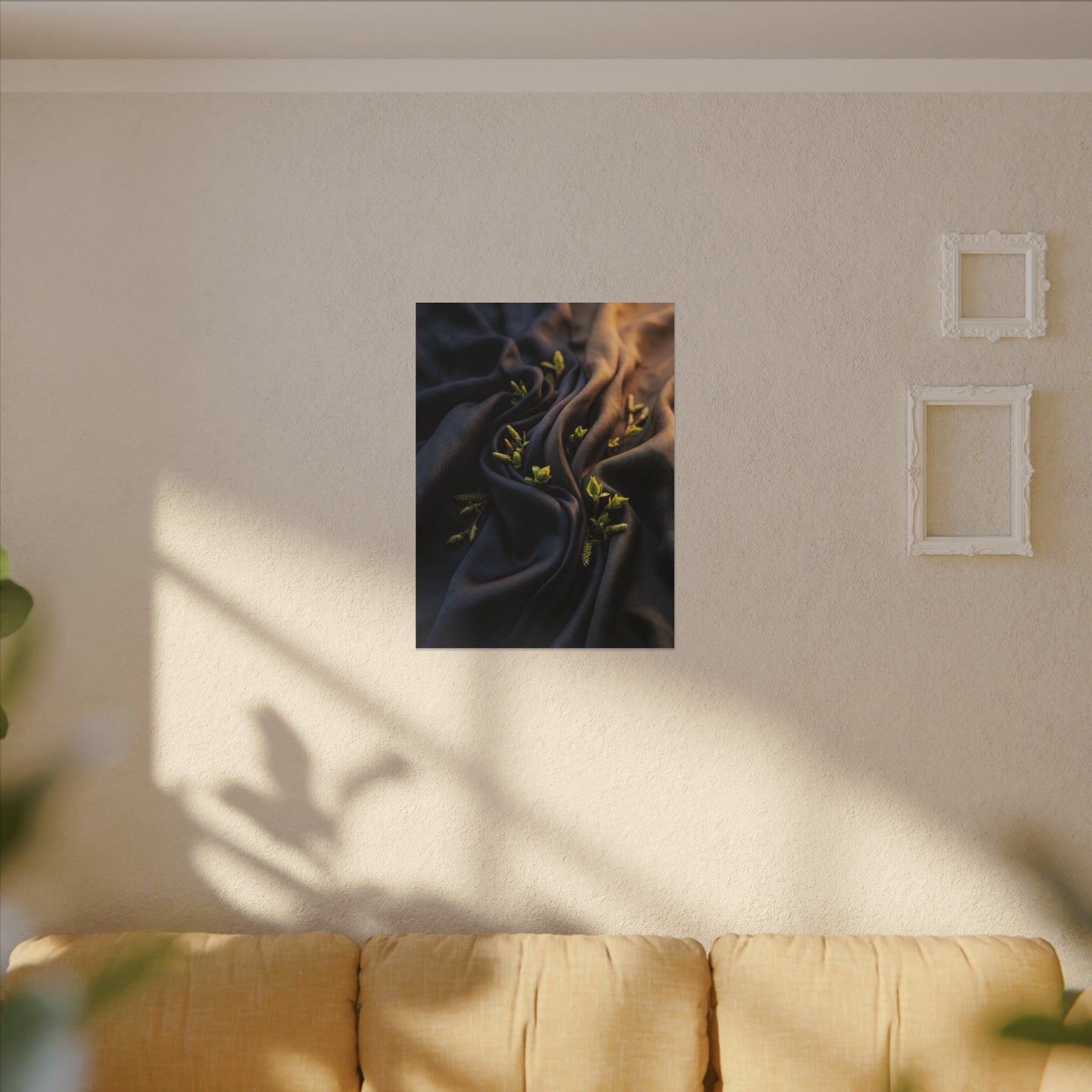Spring Silk Drape Moody Minimal Canvas Art | Luxurious Decor