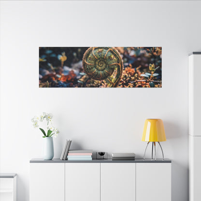 Kintsugi Fern Unfurling in Dappled | Gold Vein Canvas Art