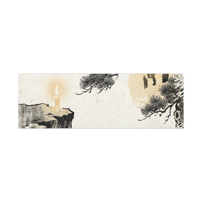 Japandi Pine Tree in Candlelight | Japanese Pattern Canvas Art