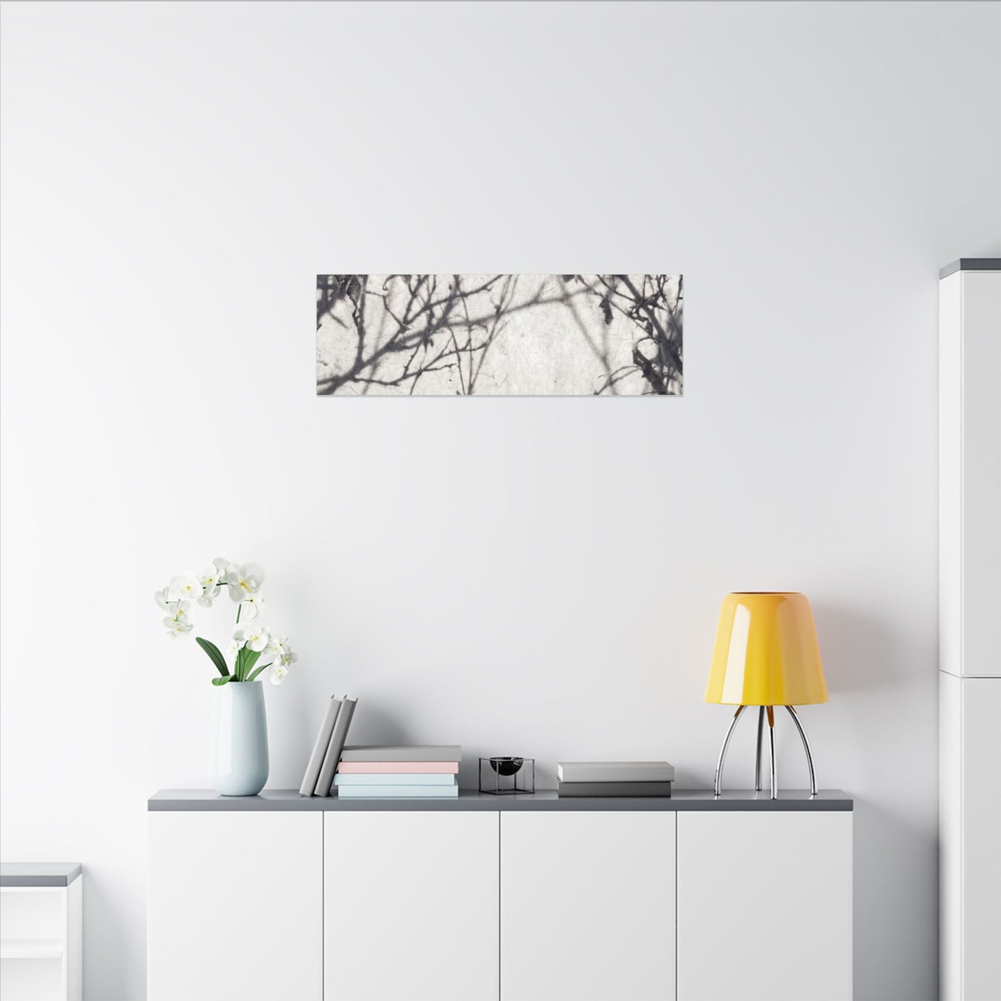 Winter Shadow Play Japanese Pattern Canvas Art | Elegant Decor