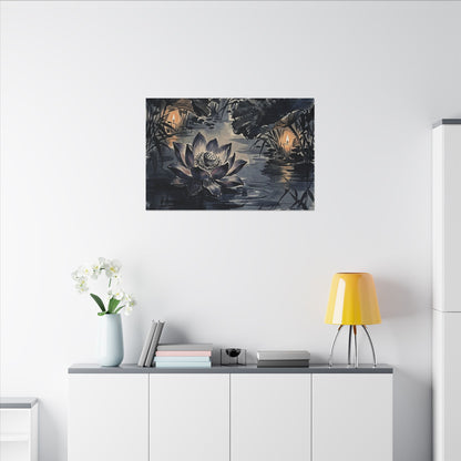 Fukinsei Lotus Flower Canvas Art - Zen Sumi E