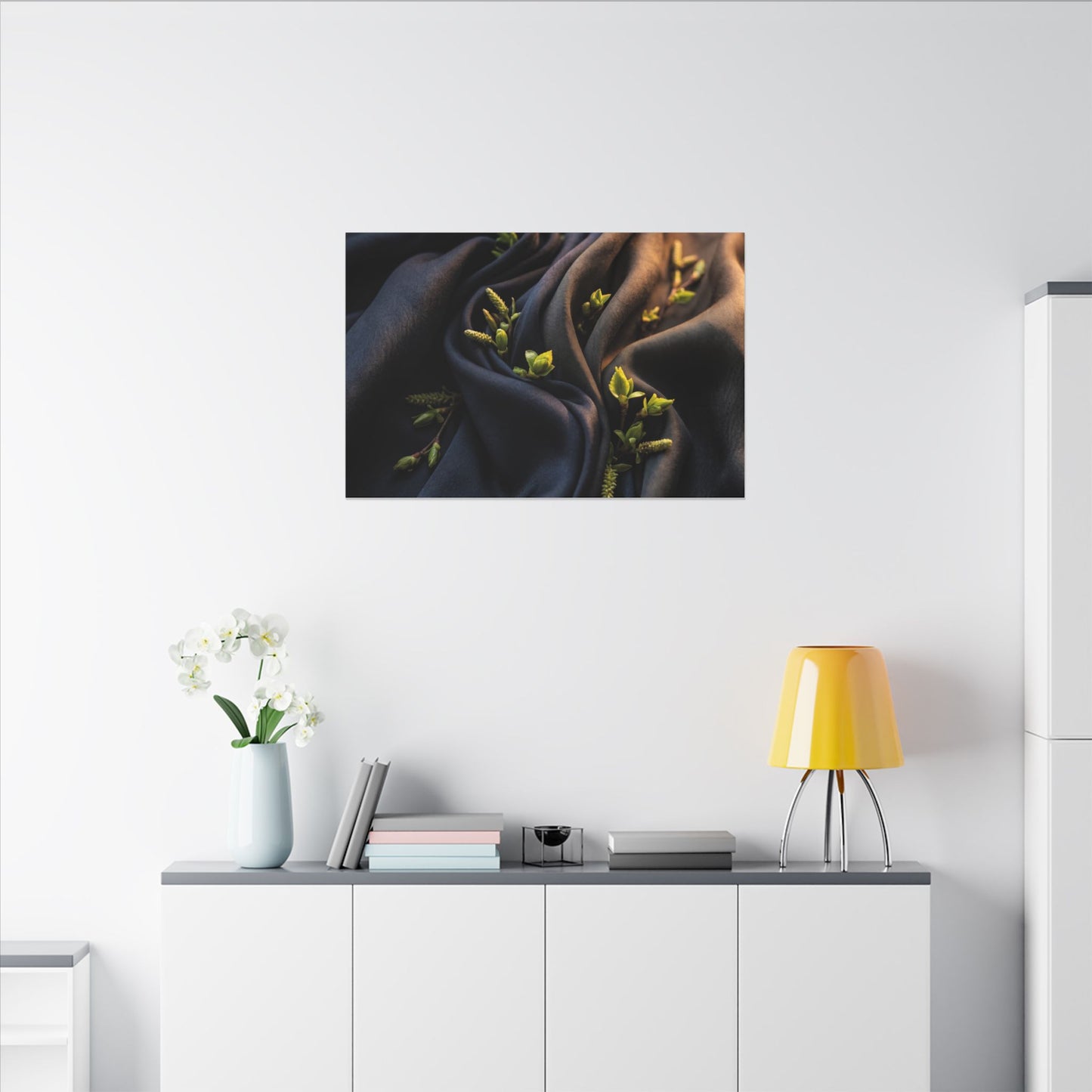 Spring Silk Drape Moody Minimal Canvas Art | Luxurious Decor