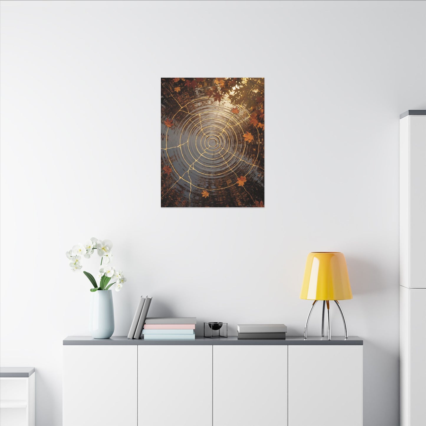 Artful Water Ripple Canvas Art - Gold Vein Kintsugi
