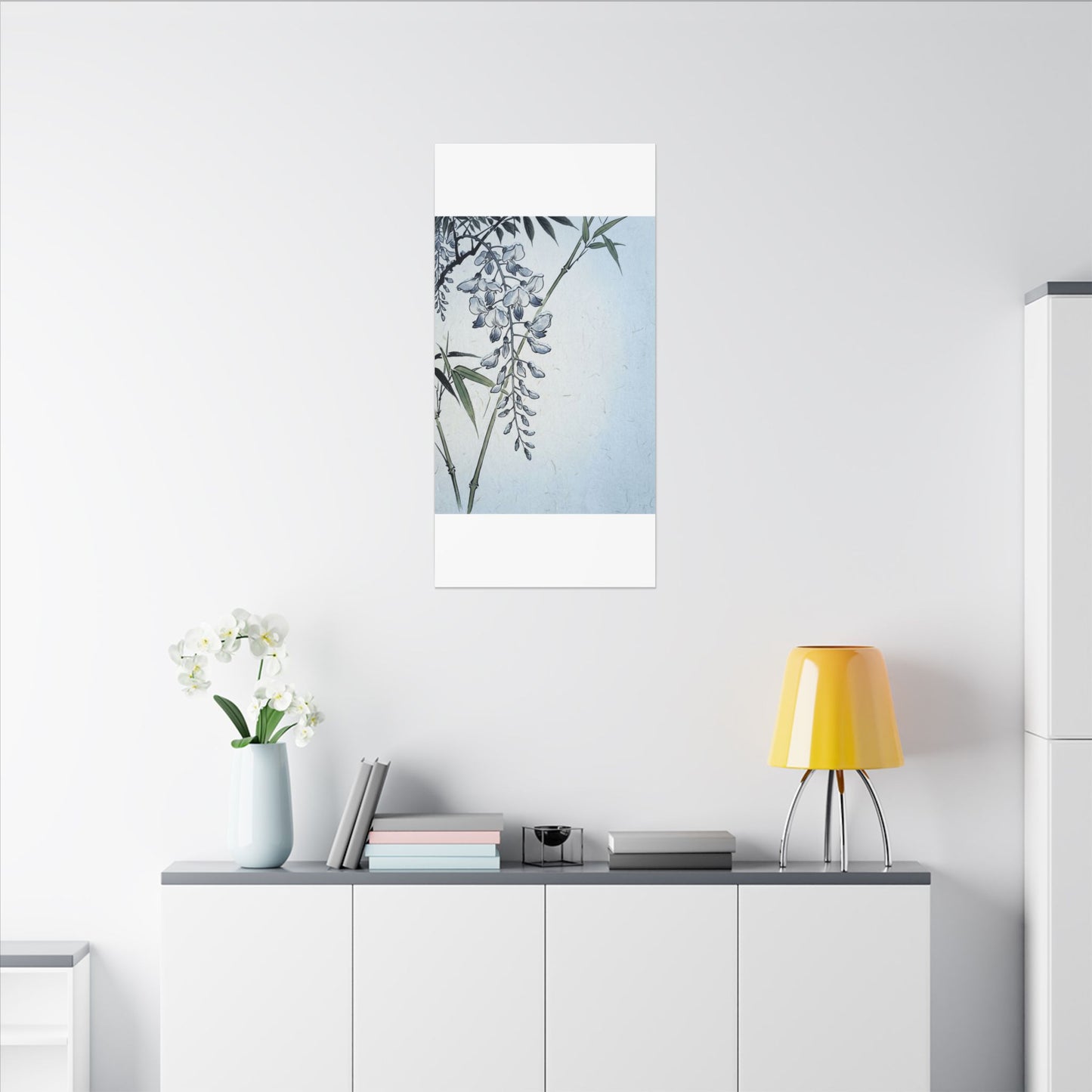 Zen Wisteria in Moonlight | Ukiyo E Inspired Canvas Art